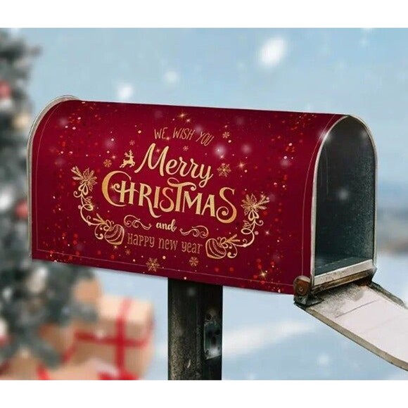 Mailbox cover 21x18in Adjustable strap & buckle Christmas - Picture 3 of 4